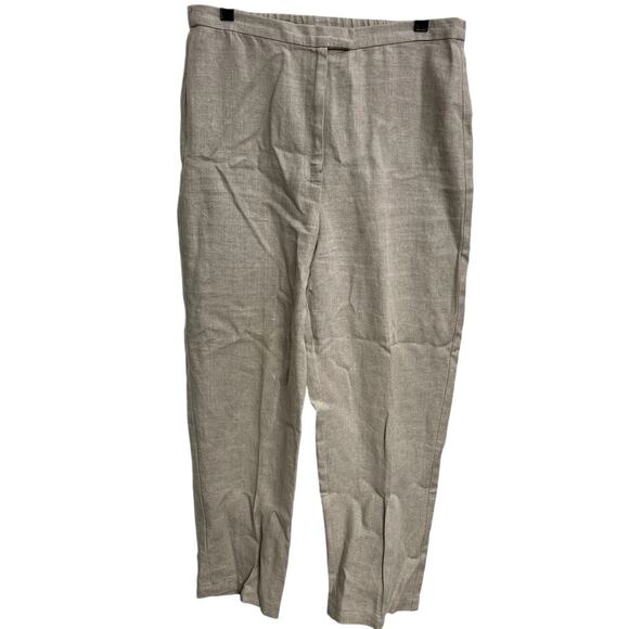 Eileen Fisher Beige 100% Linen Lightweight Cropped Pants Boho Sustainable Size M - Picture 1 of 4